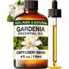 imageKUKKA Gardenia Essential Oil  4 Fl Oz  100 Pure Natural  for Diffuser Skin Soap Candle Making Aromatherapy Perfume