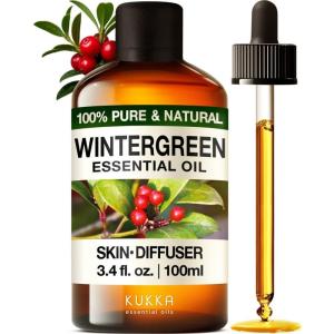 imageKUKKA Citronella Essential Oil  4 Fl Oz  100 Pure Natural  for Skin Diffuser Hair Care Face Aromatherapy Scalp and Body Massage Soap and Candle MakingWintergreen