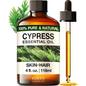 imageKUKKA Citronella Essential Oil  4 Fl Oz  100 Pure Natural  for Skin Diffuser Hair Care Face Aromatherapy Scalp and Body Massage Soap and Candle MakingCypress