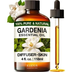 imageKUKKA Gardenia Essential Oil  4 Fl Oz  100 Pure Natural  for Diffuser Skin Soap Candle Making Aromatherapy Perfume