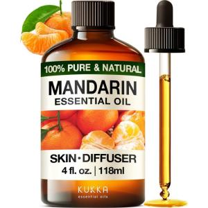 imageKUKKA Mandarin Essential Oil  4 Fl Oz  100 Pure and Natural  for Diffuser Skin Hair Aromatherapy ampamp Soap Candle Making