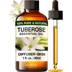 imageKUKKA Tuberose Essential Oil  1 Fl Oz  100 Pure and Natural  for Skin Diffuser Fragrance Oil for Aromatherapy ampamp Soap Candle Making