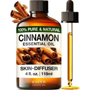 imageKUKKA essential oils 100 Pure ampamp Natural Peppermint Oil for Skin Hair Diffuser ampamp Soap Making DIY4 Fl Oz118 mlCinnamon