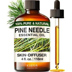 imageKUKKA essential oils 100 Pure ampamp Natural Peppermint Oil for Skin Hair Diffuser ampamp Soap Making DIY4 Fl Oz118 mlPine Needle