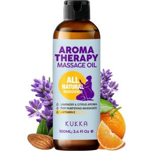 imageKukka Sore Muscle Massage Oil for Massage Therapy  34 Fl Oz  100 Pure Natural Eucalyptus ampamp Roman Chamomile Relaxing Body ampamp Face Oil for Sore Muscles Spa ampamp Yoga Light WeightAromatherapy