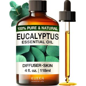 imageKukka Basil Essential Oil for Diffusers  4 Fl Oz  100 Pure Natural Basil Oil for Skin ampamp Aromatherapy Scent Massage Candles ampamp Soaps Making ScentEucalyptus
