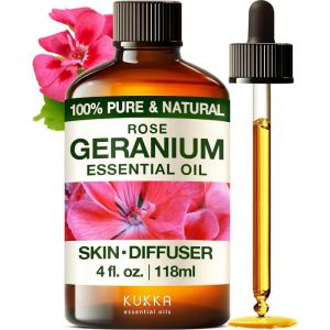 imageKukka Basil Essential Oil for Diffusers  4 Fl Oz  100 Pure Natural Basil Oil for Skin ampamp Aromatherapy Scent Massage Candles ampamp Soaps Making ScentRose Geranium