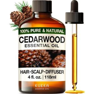 imageKukka Basil Essential Oil for Diffusers  4 Fl Oz  100 Pure Natural Basil Oil for Skin ampamp Aromatherapy Scent Massage Candles ampamp Soaps Making ScentCedarwood