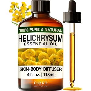 imageKukka Basil Essential Oil for Diffusers  4 Fl Oz  100 Pure Natural Basil Oil for Skin ampamp Aromatherapy Scent Massage Candles ampamp Soaps Making ScentHelichrysum