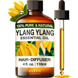imageKukka Basil Essential Oil for Diffusers  4 Fl Oz  100 Pure Natural Basil Oil for Skin ampamp Aromatherapy Scent Massage Candles ampamp Soaps Making ScentYlang Ylang