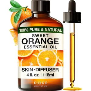 imageKukka Basil Essential Oil for Diffusers  4 Fl Oz  100 Pure Natural Basil Oil for Skin ampamp Aromatherapy Scent Massage Candles ampamp Soaps Making ScentOrange