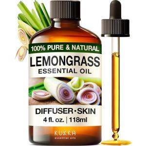 imageKukka Basil Essential Oil for Diffusers  4 Fl Oz  100 Pure Natural Basil Oil for Skin ampamp Aromatherapy Scent Massage Candles ampamp Soaps Making ScentLemongrass