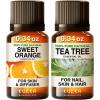 imageOrange Essential Oil for Diffuser ampamp Tea Tree Oil for Skin Set  100 Nature Aromatherapy Grade Essential Oils Set  2x034 fl oz  Kukka